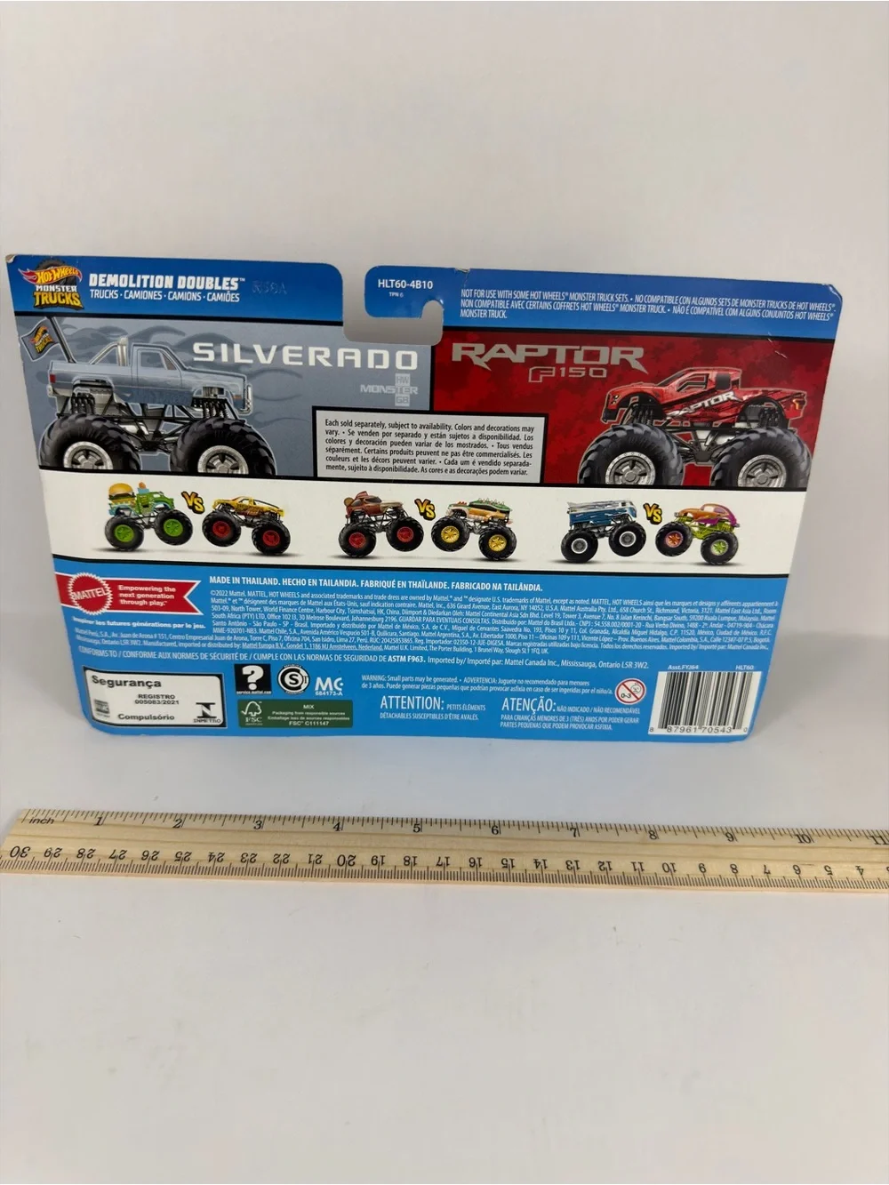 Hot Wheels Demolition Doubles Monster Trucks Silverado & Raptor F150